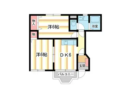 メゾンブローテ(2DK/1階)の間取り写真