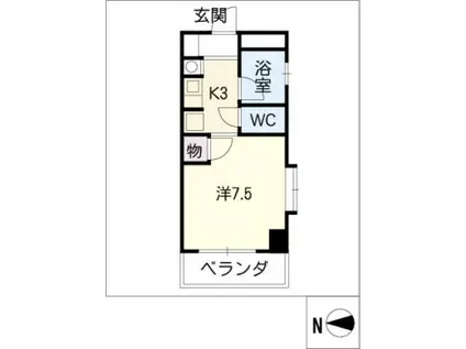 リバーサイド石川(1K/5階)の間取り写真