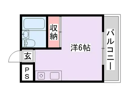 フェアリー枚方(ワンルーム/2階)の間取り写真