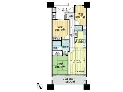 グランヒルズTOKYOイースト(3LDK/14階)の間取り写真