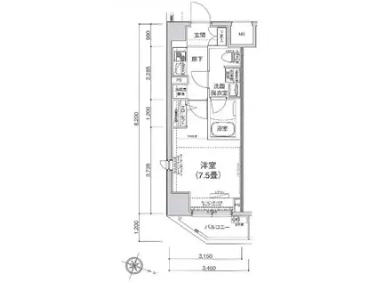 アイル赤羽サウス(1K/4階)の間取り写真