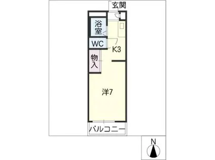 ヘーベル ヒロセ(1K/1階)の間取り写真