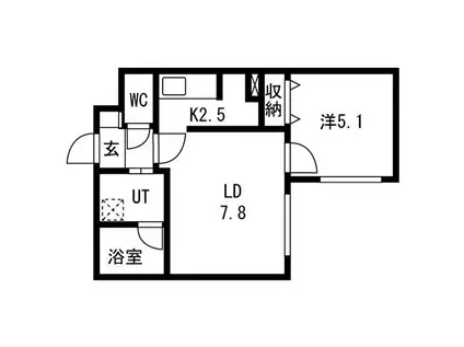 ドゥーロジュマンIII(1LDK/1階)の間取り写真