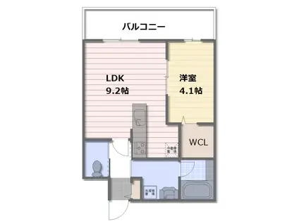 THE PASTORAL ノース WING(1LDK/3階)の間取り写真