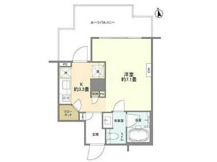 ライズ六本木永坂(1K/4階)の間取り写真