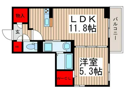 ジュール ラフィネ(1LDK/1階)の間取り写真
