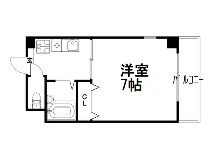 パレドヴァン中村(1K/4階)の間取り写真