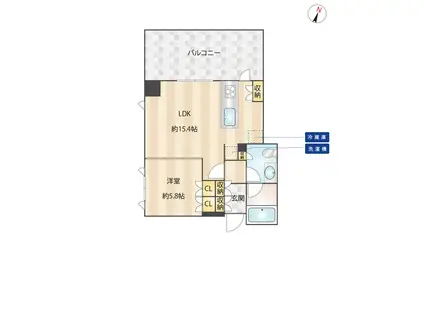 福岡大名ガーデンシティレジデンス(1LDK/9階)の間取り写真