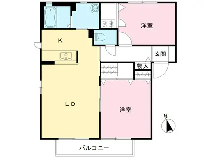DAIKENN浜寺南町I棟(2LDK/2階)の間取り写真