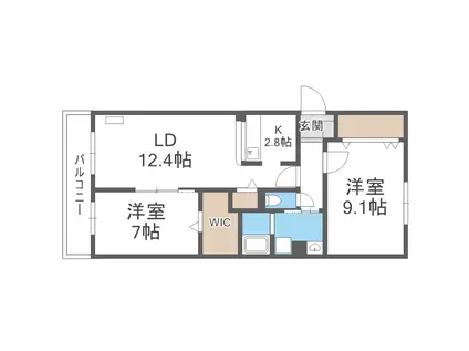 COLORE`(2LDK/5階)の間取り写真
