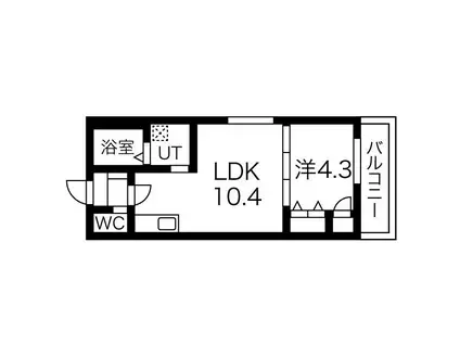 FASECIA小若江(1LDK/2階)の間取り写真