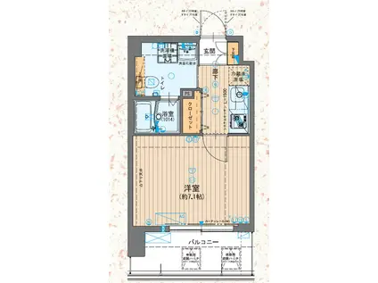 JPレジデンス大阪城東II(1K/5階)の間取り写真