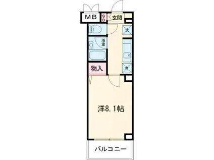 エリカII(1K/2階)の間取り写真