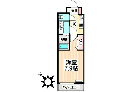 サンライズ 12(1K/3階)の間取り写真