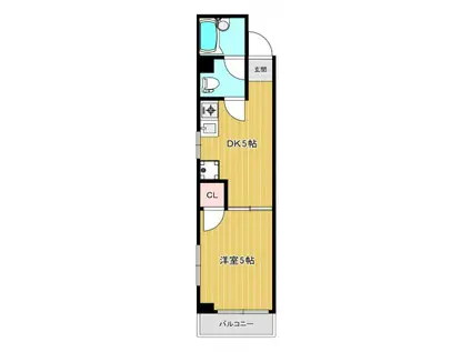 サンライズ河原町(1DK/2階)の間取り写真