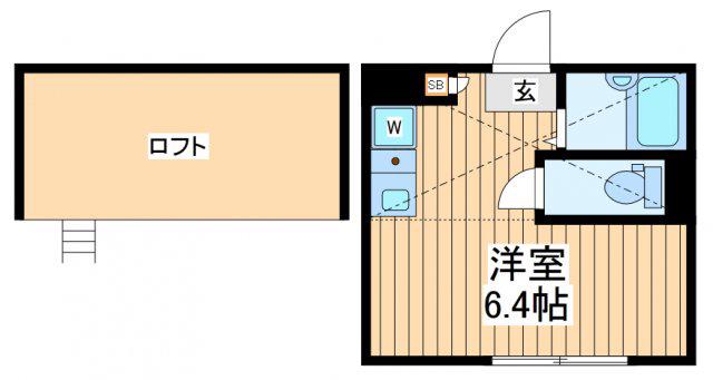 プライムテラス相模大野(ワンルーム/1階)の間取り写真