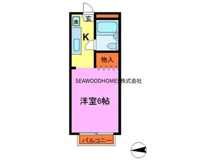 リコウハイツ3号館(1K/1階)の間取り写真