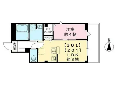 MAISON BLANCHE NAGAI(1LDK/2階)の間取り写真