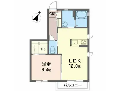 アプリコット(1LDK/1階)の間取り写真