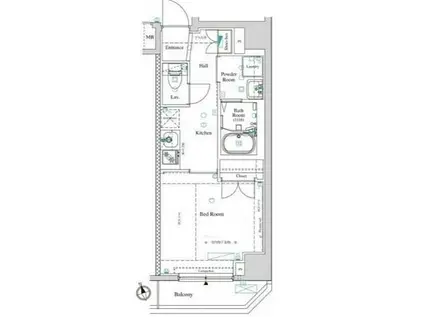 ARKMARK等々力(1K/4階)の間取り写真