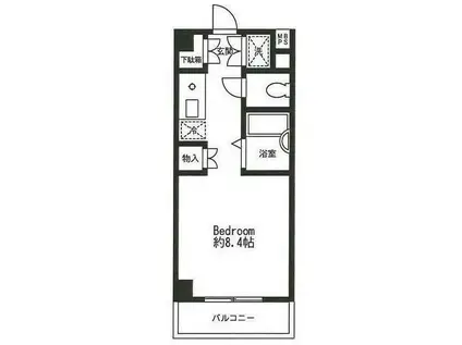 チェリーパーク(ワンルーム/1階)の間取り写真