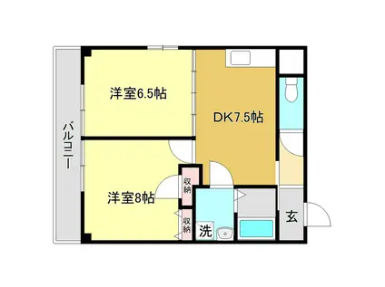 コーポMIKI(2DK/3階)の間取り写真