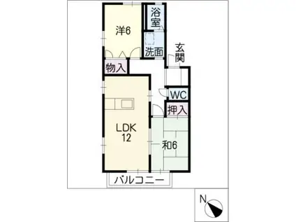 グリーンパーク(2LDK/2階)の間取り写真