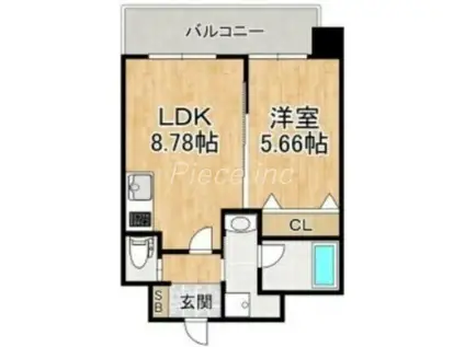 GROOVE西三国(1LDK/7階)の間取り写真