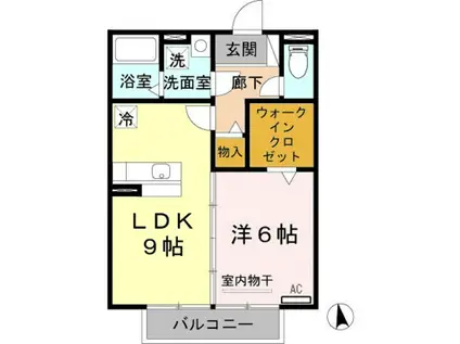 コンフォート(1LDK/2階)の間取り写真