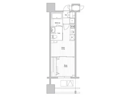 TOPAZ本厚木(1DK/9階)の間取り写真