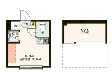 アルモ二―千川(ワンルーム/1階)の間取り写真