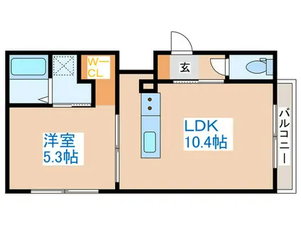 F LEAD琴似(1LDK/1階)の間取り写真