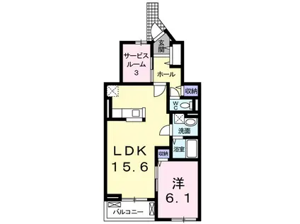 サワディーI(1LDK/2階)の間取り写真