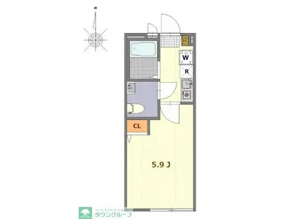 シエラグランデ亀有(1K/1階)の間取り写真