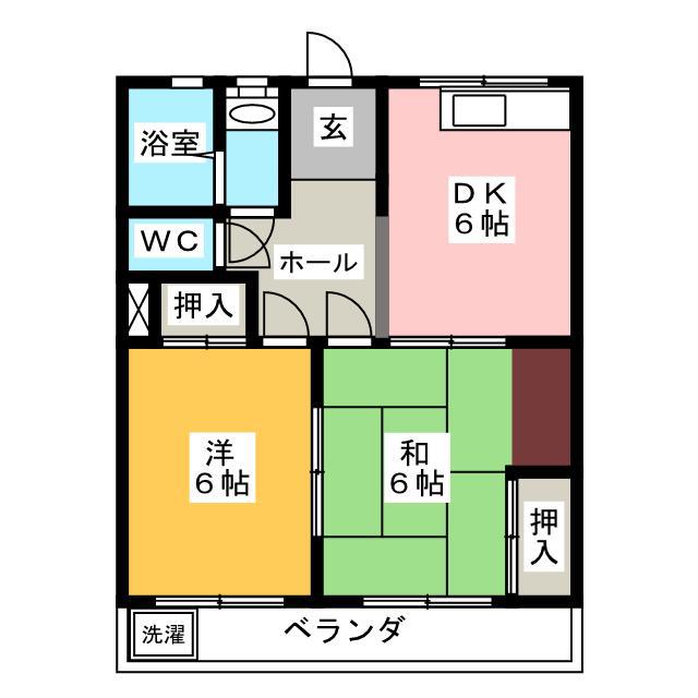 堀第一ビル(2DK/3階)の間取り写真