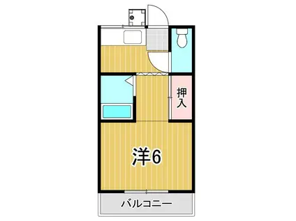 ヤマトハウス(1K/2階)の間取り写真