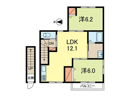 シエル西荻北(2LDK/2階)の間取り写真