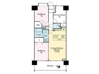 ルピナス横浜西グランファスト(2SLDK/2階)の間取り写真