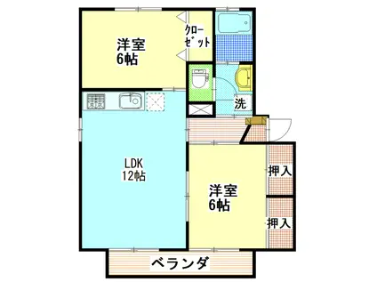 サンクレストA(2LDK/1階)の間取り写真