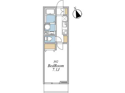 ウインドテラス津田沼II(1K/3階)の間取り写真