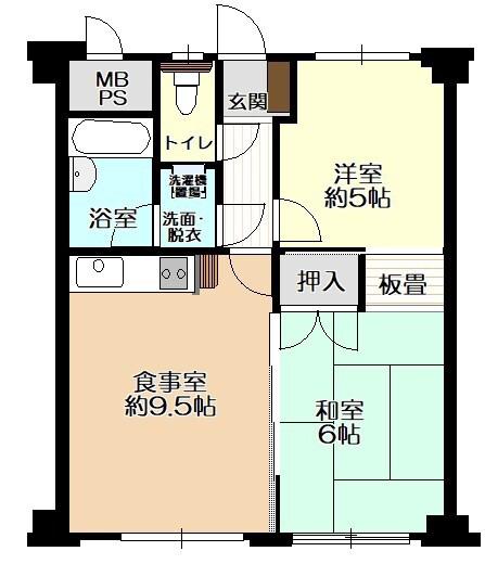 ライオンズマンション東松山下沼公園(2LDK/4階)の間取り写真