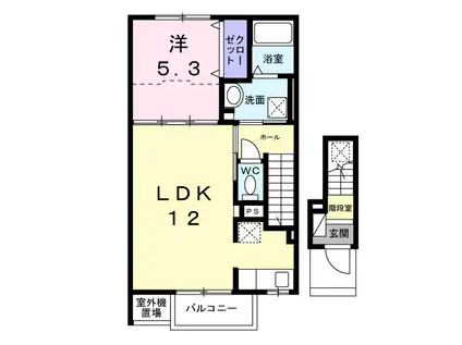 プラシード・ピアッツァ(1LDK/2階)の間取り写真