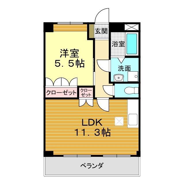 クローバー・ヒルズ(1LDK/1階)の間取り写真