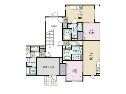 VIF/VIVE ヴィフヴィブ(1LDK/1階)の間取り写真