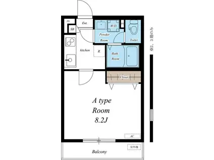リブリ・ラフィットIII(1K/1階)の間取り写真