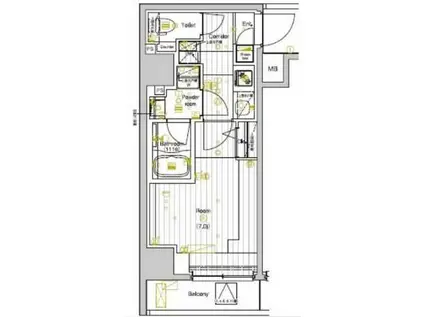 PREMIUM CUBE 両国DEUX(1K/3階)の間取り写真