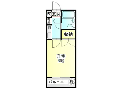 ワンルームマンション・パル(1K/2階)の間取り写真