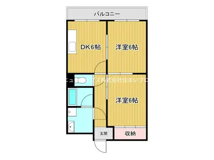 香里プラザ77(2DK/5階)の間取り写真
