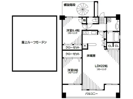 ヴェルビュ千歳烏山ラテアガーデリー(2LDK/3階)の間取り写真