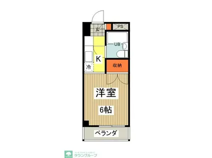 中野田口ビル(1K/4階)の間取り写真